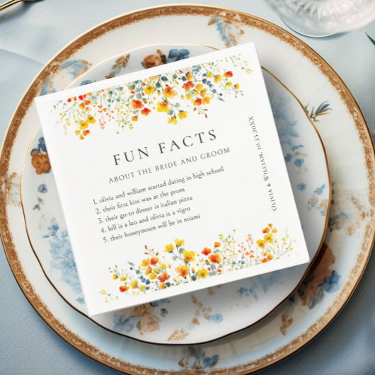 水エレガント色ワイルドフラワーズ結婚フローラ スタンダードカクテルナプキン