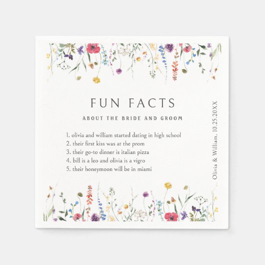 水エレガント色ワイルドフラワーズ結婚フローラ スタンダードカクテルナプキン (正面)