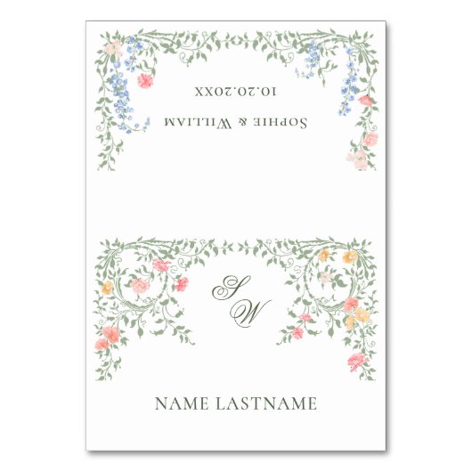 水エレガント色ワイルドフラワーズ結婚フローラ テーブルナンバー (正面)