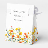 水エレガント色ワイルドフラワーズ結婚フローラ フェイバーボックス (裏面サイド)