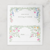 水エレガント色ワイルドフラワーズ結婚フローラ プレイスカード (外部開封)
