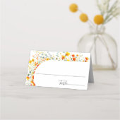 水エレガント色ワイルドフラワーズ結婚フローラ プレイスカード (正面)