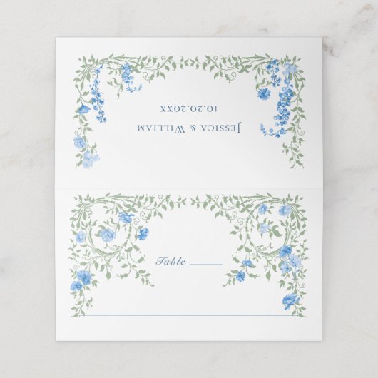 水エレガント色ワイルドフラワーズ結婚フローラ プレイスカード (外部開封)