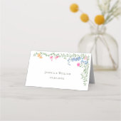 水エレガント色ワイルドフラワーズ結婚フローラ プレイスカード