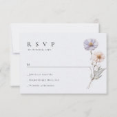 水エレガント色ワイルドフラワーズ結婚フローラ 出欠カード (正面)