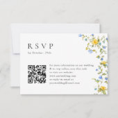水エレガント色ワイルドフラワーズ結婚フローラ 出欠カード (正面)