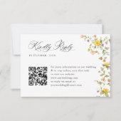 水エレガント色ワイルドフラワーズ結婚フローラ 出欠カード (正面)