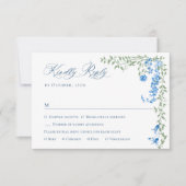 水エレガント色ワイルドフラワーズ結婚フローラ 出欠カード (正面)