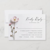水エレガント色ワイルドフラワーズ結婚フローラ 出欠カード (正面)