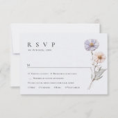水エレガント色ワイルドフラワーズ結婚フローラ 出欠カード (正面)