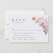 水エレガント色ワイルドフラワーズ結婚フローラ 出欠カード (正面)
