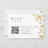 水エレガント色ワイルドフラワーズ結婚フローラ 出欠カード (正面)