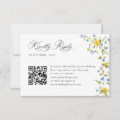 水エレガント色ワイルドフラワーズ結婚フローラ 出欠カード (正面)