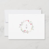 水エレガント色ワイルドフラワーズ結婚フローラ 出欠カード (裏面)