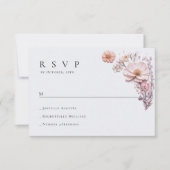 水エレガント色ワイルドフラワーズ結婚フローラ 出欠カード (正面)