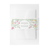 水エレガント色ワイルドフラワーズ結婚フローラ 招待状ベリーバンド (正面例)