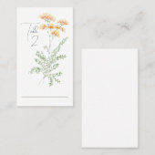 水エレガント色ワイルドフラワーテーブル番号 プレイスカード (正面/裏面)