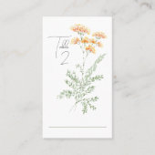 水エレガント色ワイルドフラワーテーブル番号 プレイスカード (正面)