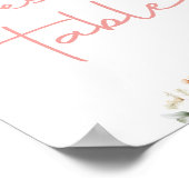 水エレガント色ワイルドフラワーパーティーデザートの看板 ポスター (角)