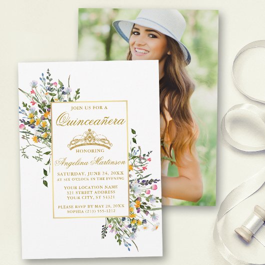 水エレガント色ワイルドフラワーフォトキンセアニェラ 招待状