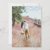 水エレガント色ワイルドフラワーフォトズ結婚ーズ 招待状 (裏面)