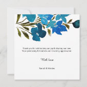 水エレガント色ワイルドフラワーフラットサンキューカード サンキューカード (裏面)