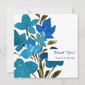 水エレガント色ワイルドフラワーフラットサンキューカード サンキューカード (正面)