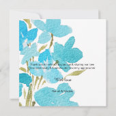 水エレガント色ワイルドフラワーフラットサンキューカード サンキューカード (裏面)