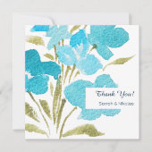 水エレガント色ワイルドフラワーフラットサンキューカード サンキューカード (正面)