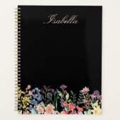 水エレガント色ワイルドフラワーフローラカスタム プランナー手帳 (正面)