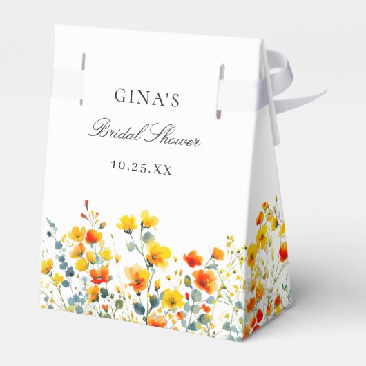 水エレガント色ワイルドフラワーフローラブライダルシャワー フェイバーボックス (裏面サイド)
