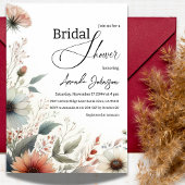 水エレガント色ワイルドフラワーフローラブライダルシャワー 招待状