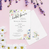 水エレガント色ワイルドフラワーフローラブライダルシャワー 招待状