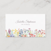 水エレガント色ワイルドフラワーフローラモダン 名刺 (正面)