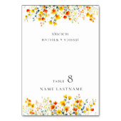 水エレガント色ワイルドフラワーフローラ座席表 テーブルナンバー (正面)
