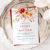 水エレガント色ワイルドフラワーフローラ秋の結婚式 招待状