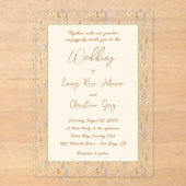 水エレガント色ワイルドフラワーフローラ結婚ズ アクリル招待状 (正面)