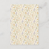 水エレガント色ワイルドフラワーフローラ結婚ズ エンクロージャーカード (裏面)