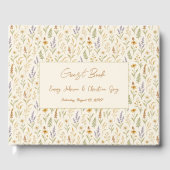 水エレガント色ワイルドフラワーフローラ結婚ズ ゲストブック (正面)