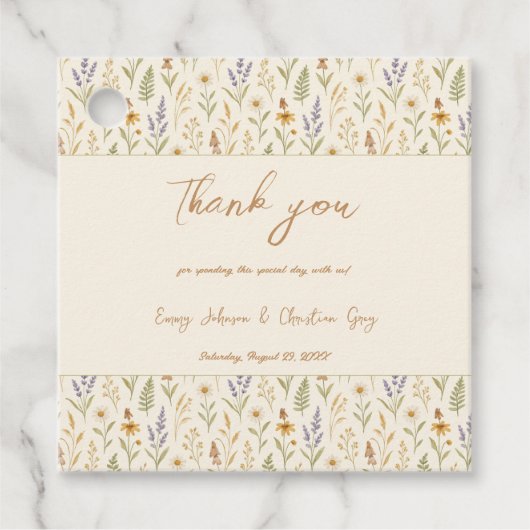 水エレガント色ワイルドフラワーフローラ結婚ズ フェイバータグ (正面)