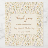 水エレガント色ワイルドフラワーフローラ結婚ズ ワインラベル (シングルラベル)