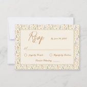 水エレガント色ワイルドフラワーフローラ結婚ズ 出欠カード (正面)