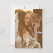 水エレガント色ワイルドフラワーフローラ結婚写真 サンキューカード (裏面)