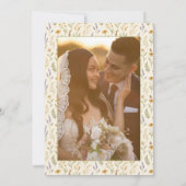 水エレガント色ワイルドフラワーフローラ結婚写真 セーブザデート (裏面)