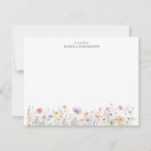 水エレガント色ワイルドフラワーフローラ ノートカード (正面)