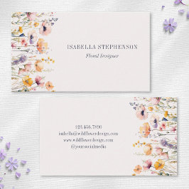水エレガント色ワイルドフラワーフローラ 名刺