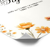 水エレガント色ワイルドフラワーブライダルシャワー標識 ポスター (角)