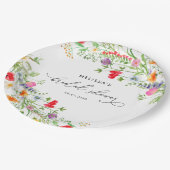 水エレガント色ワイルドフラワーブライダルシャワー ペーパープレート (アングル)