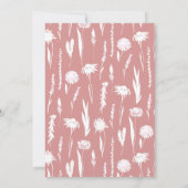 水エレガント色ワイルドフラワーブライダルシャワー 招待状 (裏面)