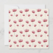 水エレガント色ワイルドフラワーベビーシャワー招待状 (裏面)